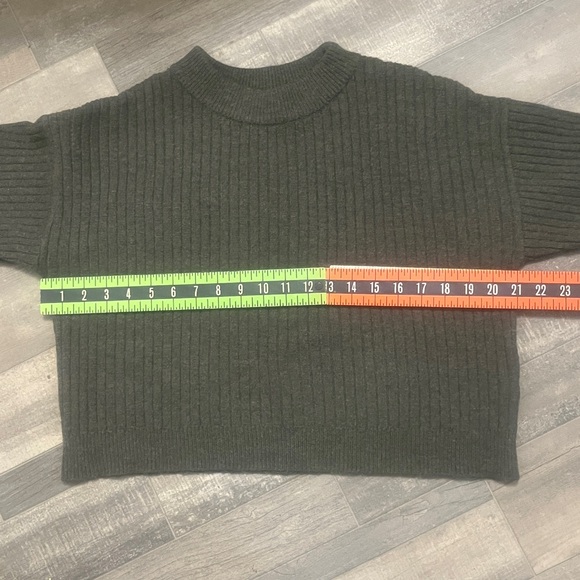 Poof! Olive Ribbed Crew Neck Sweater - Picture 7 of 7
